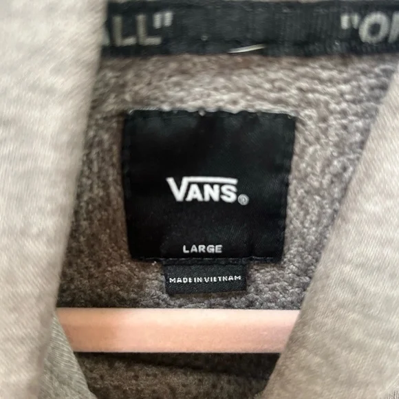 VANS Hooded Sweatshirt Size L Grey Pullover Hooded Streetwear Skater - Picture 2 of 8